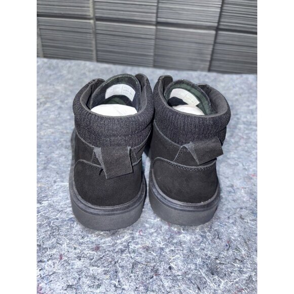 Men’s Size 9 Flannel Lined Moc Toe Boots Lands End‎ Black Suede Fast Shipping! main image 4